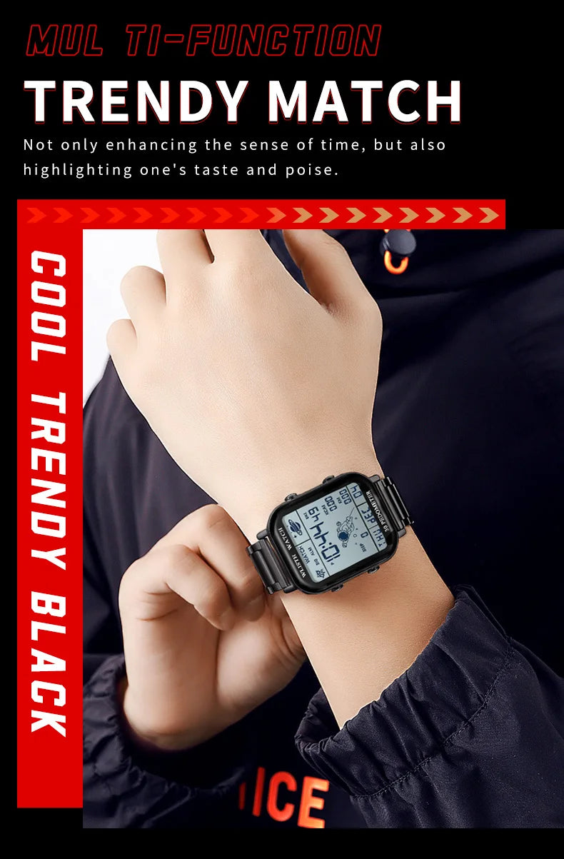 Watches for Man Digital Watch Stopwatch Countdown Wristwatch Calendar Clock Sport Pedometer Calculation Digital montre homme