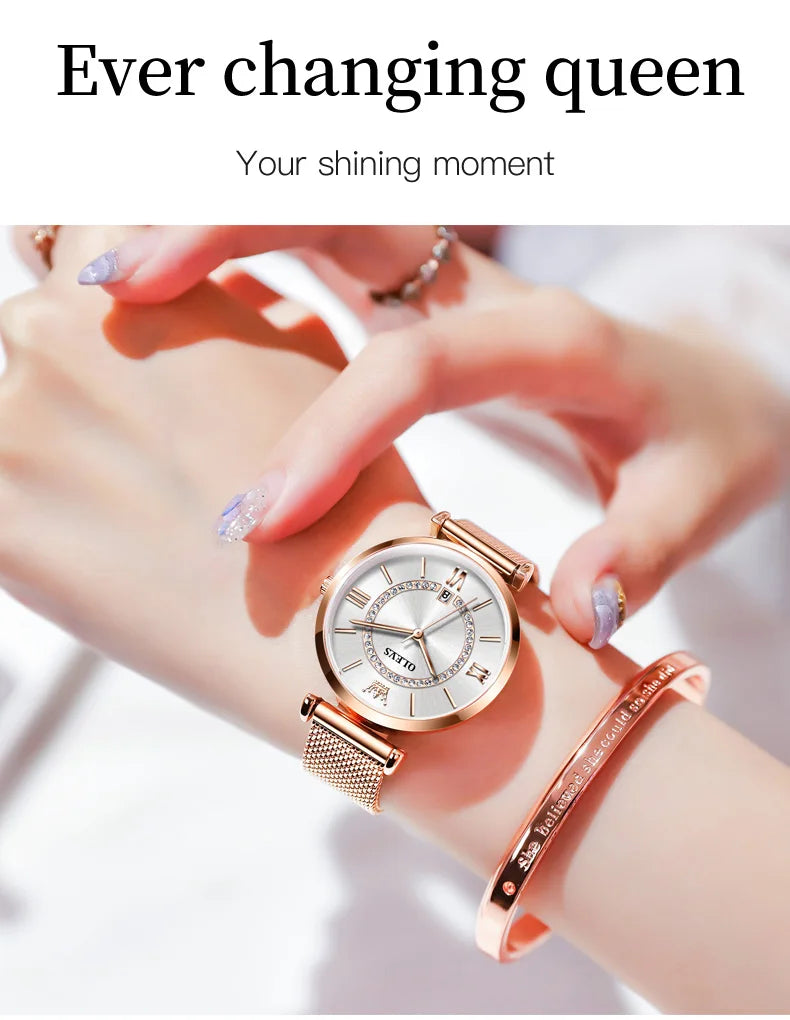 OLEVS 6892 Original Fashion Watches for Women Elegant Female Classic Clock Luxury Ladies Quartz Wristwatches