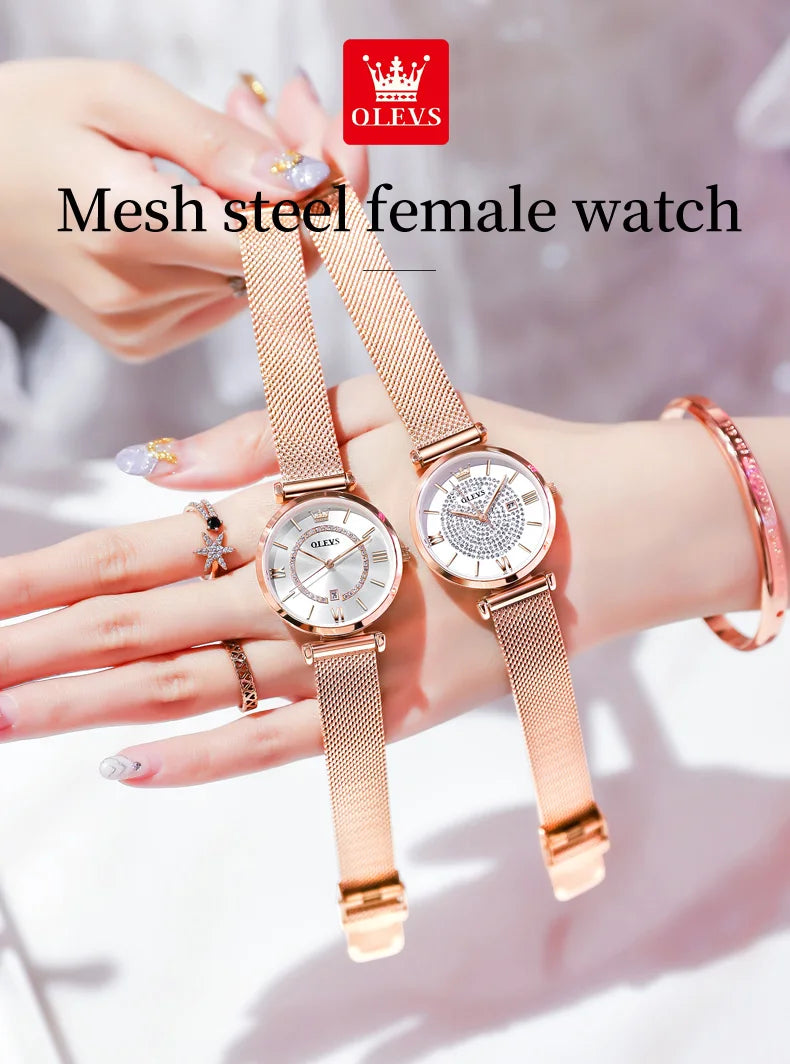 OLEVS 6892 Original Fashion Watches for Women Elegant Female Classic Clock Luxury Ladies Quartz Wristwatches