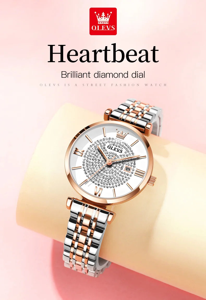 OLEVS 6892 Original Fashion Watches for Women Elegant Female Classic Clock Luxury Ladies Quartz Wristwatches