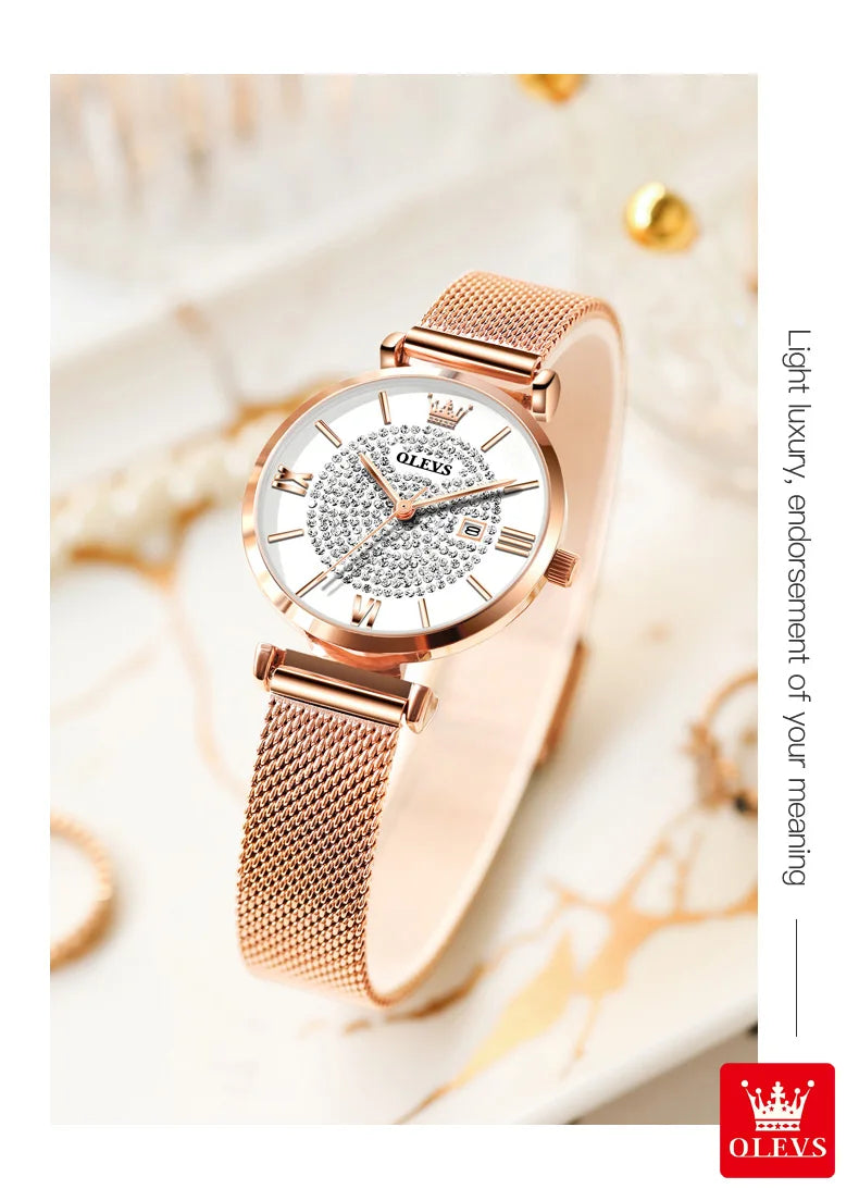 OLEVS 6892 Original Fashion Watches for Women Elegant Female Classic Clock Luxury Ladies Quartz Wristwatches