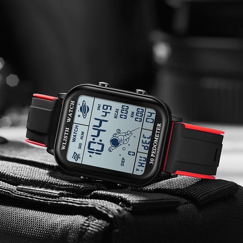 Watches for Man Digital Watch Stopwatch Countdown Wristwatch Calendar Clock Sport Pedometer Calculation Digital montre homme