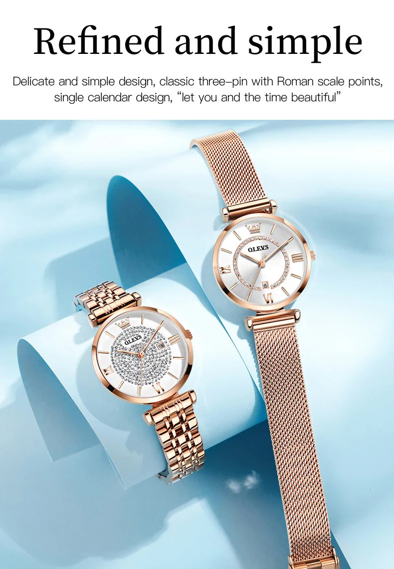 OLEVS 6892 Original Fashion Watches for Women Elegant Female Classic Clock Luxury Ladies Quartz Wristwatches